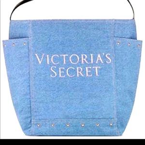 Victoria’s Secret Blue Denim Stud Weekender Tote